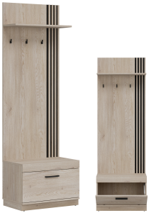 Wieszak na ubrania Szafką na buty do przedpokoju Dąb Lamele Loft MATI MI15
