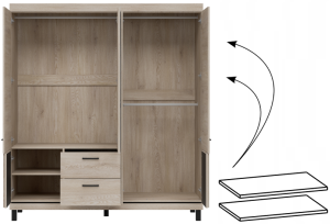 Półki wewnętrzne do szafy MI16 (2 sztuki) Dąb Cremona Cotta MATI MI17