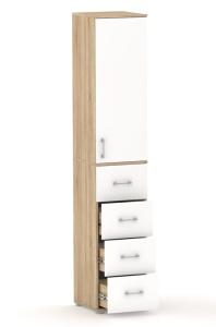 Regał Szafa biurowa z szufladami 215 RELIC 4S1D dąb sonoma / biały 50 cm