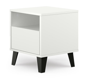 Szafka Nocna Minimalistyczna do Sypialni Biała Borg 1S