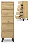 Komoda z Szufladami Wysoka Dąb Artisan Regał Borg 5S/40