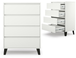 Komoda z Czterema Szufladami Biała Borg 4S/70