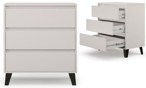 Komoda z Szufladami Bez Uchwytów Mała Kaszmir Borg 3S/70