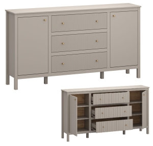 Komoda Duża Szafka z Szufladami Taupe 2D3S Kleo