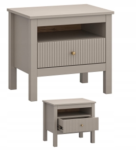 Szafka Nocna z Szufladą Stolik do Sypialni Taupe Kleo 1S