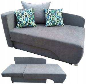 Tapczan Rozkładany Wygodny do Spania na Sprężynach Bonell Rogówka Amber