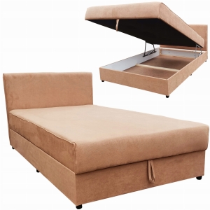 Tapczan Jednoosobowy do Spania w Pokoju Łóżko Pojedyncze z Pojemnikiem OPEN