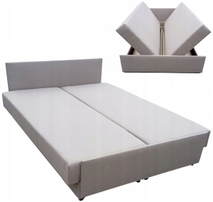 Tapczan do Spania w Sypialni Pokoju Wygodne Łóżko Dwuosobowe 140x200 Duet