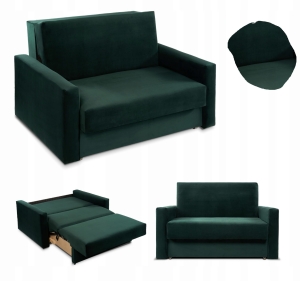 Sofa fotel amerykanka rozkładana Mirosław II zieleń na sprężynach do spania
