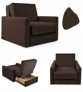 Sofa fotel amerykanka rozkładana Mirosław I brąz na sprężynach do spania