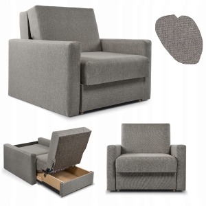 Sofa fotel amerykanka rozkładana Mirosław I szary na sprężynach do spania