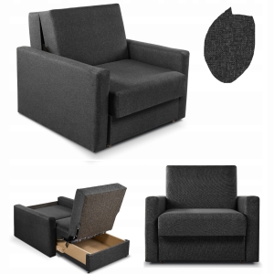 Sofa fotel amerykanka rozkładana Mirosław I grafit na sprężynach do spania