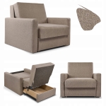 Sofa fotel amerykanka rozkładana Mirosław I beż na sprężynach do spania