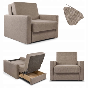Sofa fotel amerykanka rozkładana Mirosław I beż na sprężynach do spania