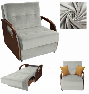 Amerykanka Fotel Rozkładany Sofa Kanapa do Spania Mała PIK szary, popielaty