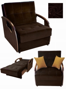 Amerykanka Fotel Rozkładany Sofa Kanapa do Spania Mała PIK brąz