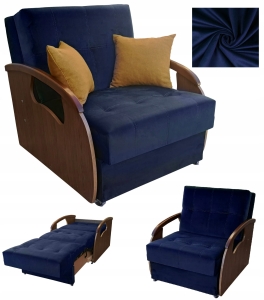 Amerykanka Fotel Rozkładany Sofa Kanapa do Spania Mała PIK niebieski