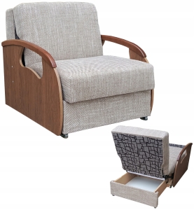 Amerykanka Fotel Rozkładany do Spania Sofa Jednoosobowa Laminat I Retro