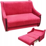 Sofa Amerykanka Różowa Dwuosobowa Fotel Rozkładany z Funkcją Spania Pola