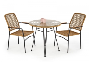 FALCON stół naturalny-czarny