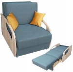 Amerykanka Fotel Rozkładany do Spania Błękitna Dąb Sonoma Daria I