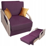 Amerykanka Fotel Rozkładany do Spania Fioletowa Dąb Sonoma Daria I