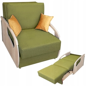 Amerykanka Fotel z Funkcją Spania Sofa Kanapa Jednoosobowa Zielona Daria 80