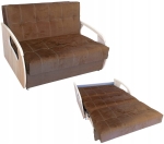 Amerykanka Welurowa Fotel Rozkładany do Spania Brązowy Julia II Standard