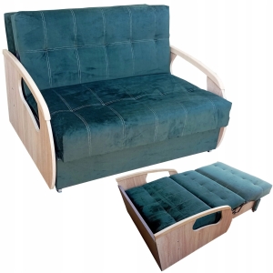 Amerykanka Dwuosobowa Fotel Rozkładany Sofa do Spania Zielona Julia II 115