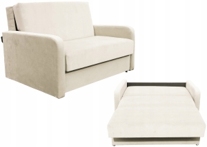 Fotel Rozkładany do Spania Amerykanka Sofa Kanapa Beżowa Angela II Standard