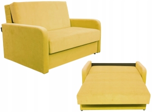 Fotel Rozkładany do Spania Sofa Amerykanka Żółta Angela II Standard