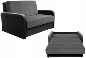 Amerykanka Fotel do Spania Kanapa Sofa Mała Ciemno Szara Angela II Standard