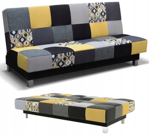 Wersalka Sofa Kanapa Rozkładana do Spania w Salonie Pokoju Żółta Marika