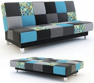 Wersalka Sofa Kanapa Rozkładana do Spania w Salonie Pokoju Niebieska Marika