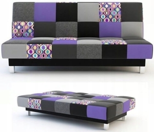 Wersalka Sofa Kanapa Rozkładana do Spania w Salonie Pokoju Fioletowa Marika