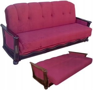 Wersalka Rozkładana z Funkcją Spania Klasyczna Sofa Wygodna Kanapa Retro