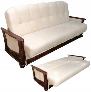 Wersalka Rozkładana z Funkcją Spania Klasyczna Sofa Wygodna Kanapa Retro