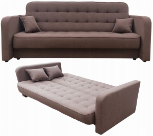 Wersalka Rozkładana do Spania w Salonie Stylowa Sofa Kanapa Pikowana DEKORA