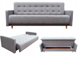 Wersalka Rozkładana do Spania w Salonie Szeroka Sofa Kanapa Pikowana AMANDA