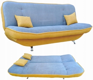 Wersalka Rozkładana z Funkcją Spania Nogi Chrom Stylowa Sofa Kanapa DOLORES