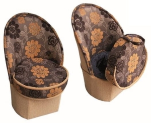 Pufa z oparciem Duża