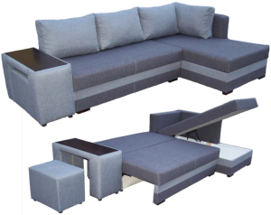 Narożnik rozkładany z pufą w boku Arizona