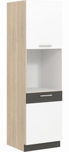 Szafka dolna kuchenna pod piekarnik MODENA MD29/D60P biały połysk / grafit