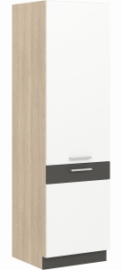 Szafka dolna kuchenna regał słupek MODENA MD22/D60C biały połysk / grafit