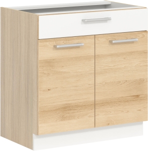 Szafka dolna kuchenna z szufladą i drzwiami MODENA MD20/D80S1 buk / biały połysk