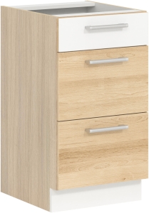 Szafka dolna kuchenna z trzema szufladami MODENA MD14/D45S3 buk / biały połysk