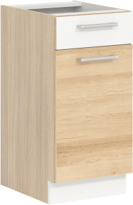 Szafka dolna kuchenna z szufladą i drzwiami MODENA MD13/D40S1 buk / biały połysk