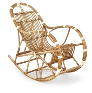 ROCCO fotel wiklinowy bujany naturalny