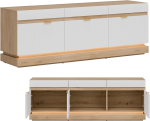 Szafka RTV stojąca Stolik pod telewizor Dąb Cremona Biały MILTON ML01