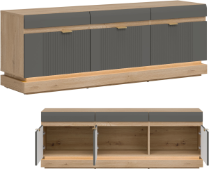 Szafka RTV stojąca Stolik pod telewizor Dąb Cremona Szary MILTON ML01